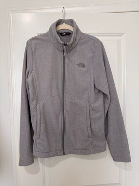 The North Face Light Gray Fleece Zip Jacket Size L